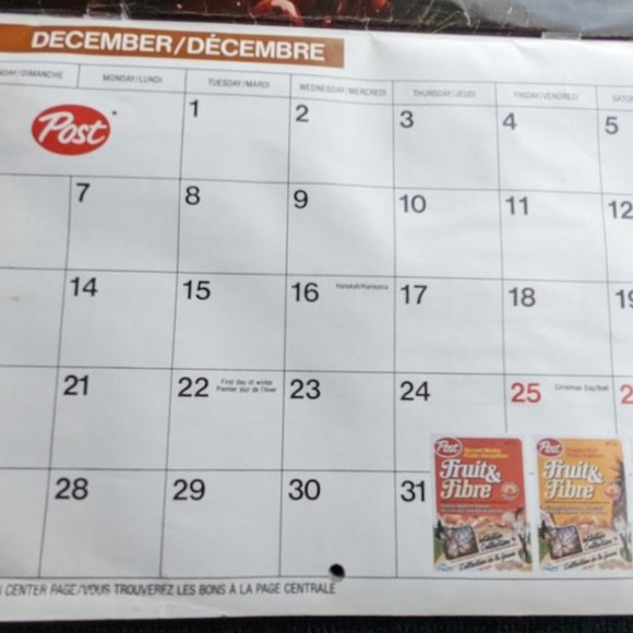 15% OFF Vintage 1988 Calendar/Planner Featuring Monthly Recipes © 1987 - Picture 5 of 16